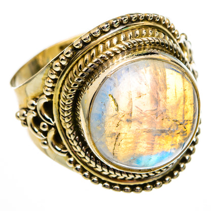 Rainbow Moonstone Rings handcrafted by Ana Silver Co - RING78344