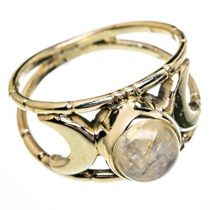 Rainbow Moonstone Rings handcrafted by Ana Silver Co - RING78367