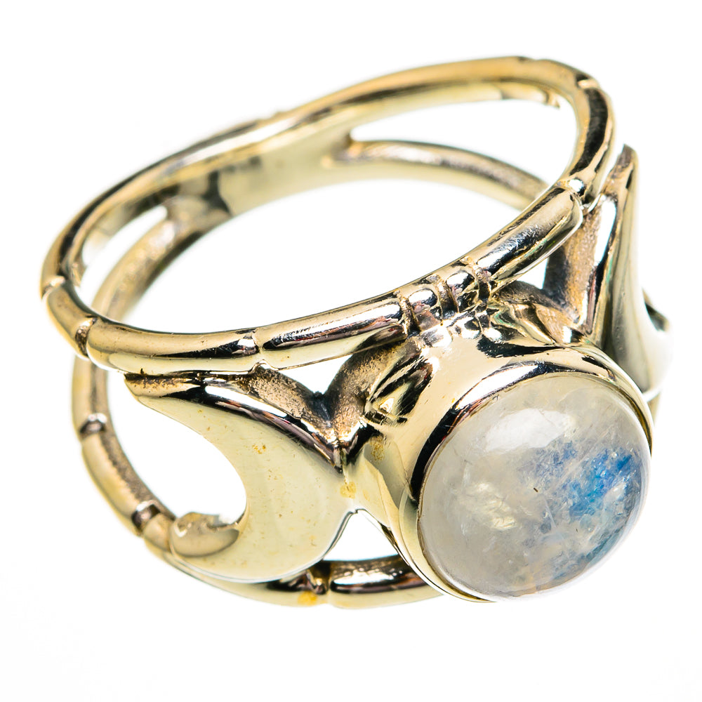 Rainbow Moonstone Rings handcrafted by Ana Silver Co - RING78386