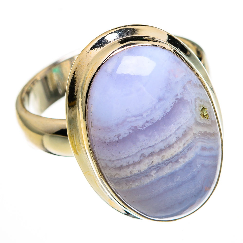 Blue Lace Agate Rings handcrafted by Ana Silver Co - RING78387