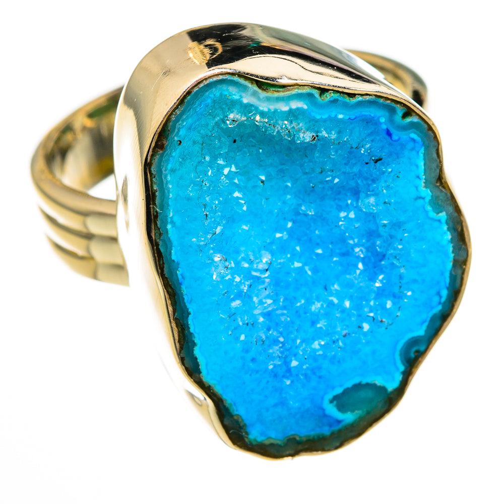 Blue Geode Slice Rings handcrafted by Ana Silver Co - RING78390