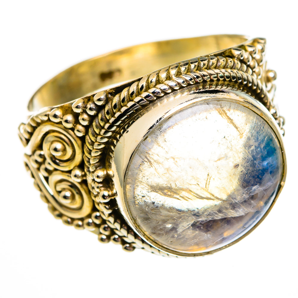 Rainbow Moonstone Rings handcrafted by Ana Silver Co - RING78405