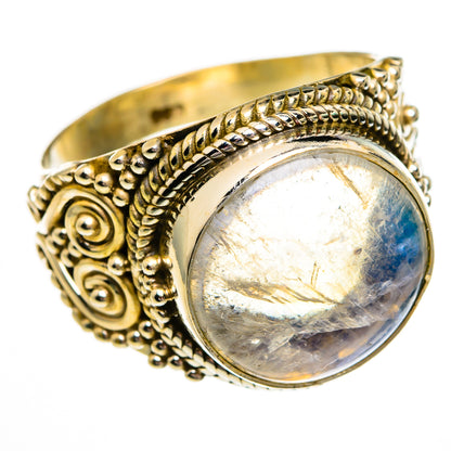 Rainbow Moonstone Rings handcrafted by Ana Silver Co - RING78405