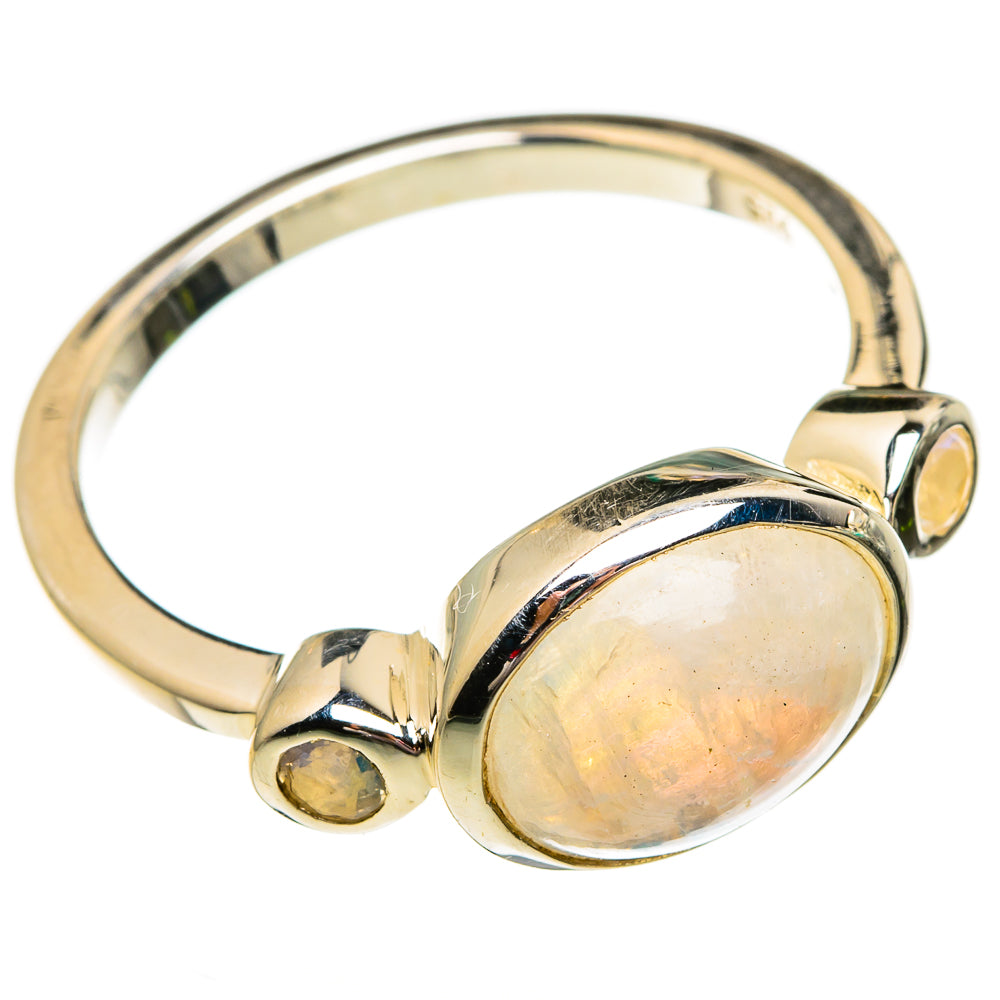 Rainbow Moonstone Rings handcrafted by Ana Silver Co - RING78406