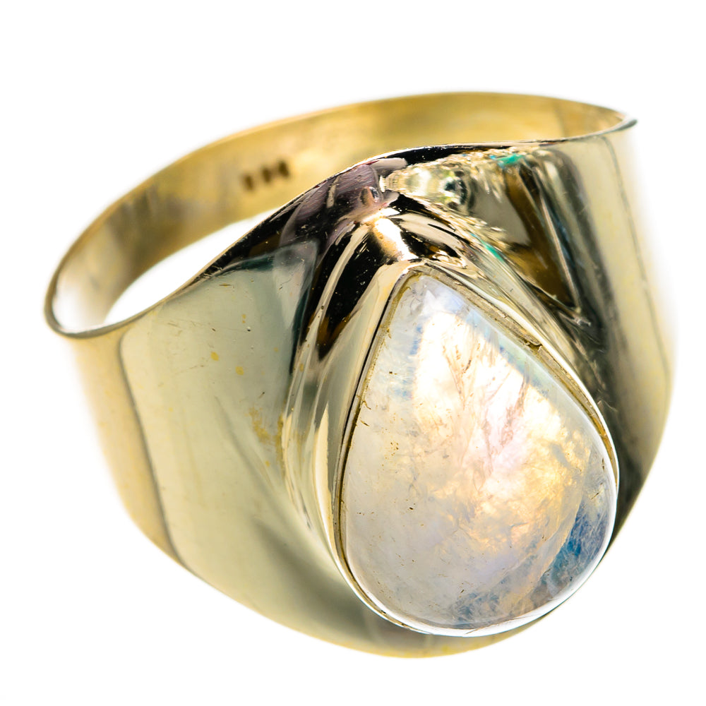 Rainbow Moonstone Rings handcrafted by Ana Silver Co - RING78407