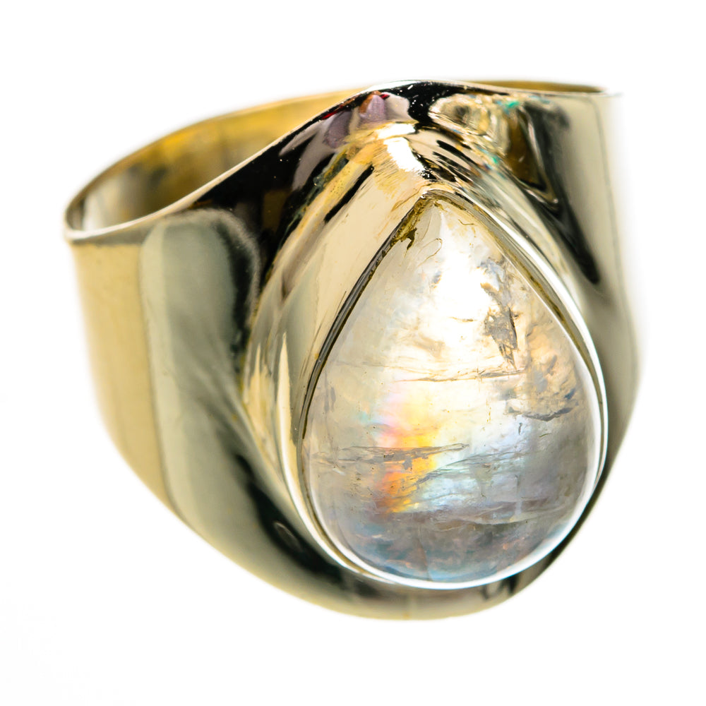 Rainbow Moonstone Rings handcrafted by Ana Silver Co - RING78424