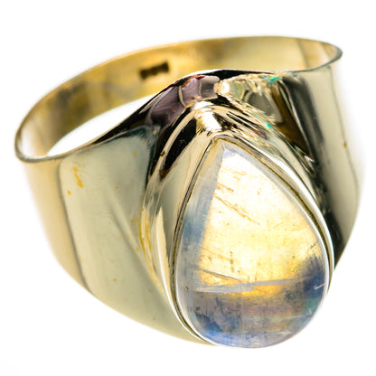 Rainbow Moonstone Rings handcrafted by Ana Silver Co - RING78432