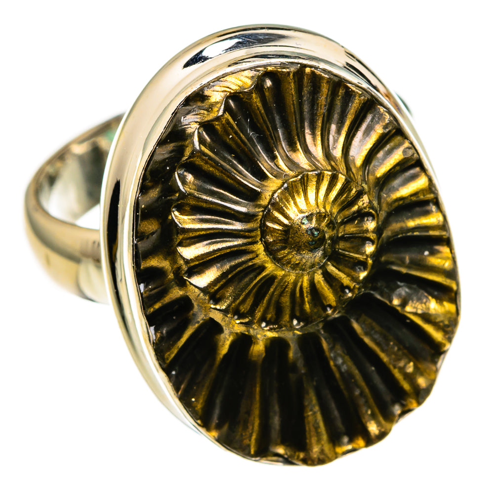 Pyrite Fossil Rings handcrafted by Ana Silver Co - RING78435