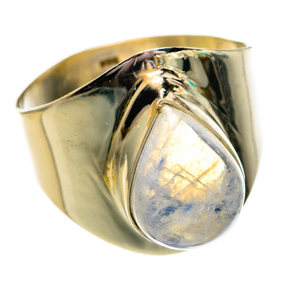 Rainbow Moonstone Rings handcrafted by Ana Silver Co - RING78440