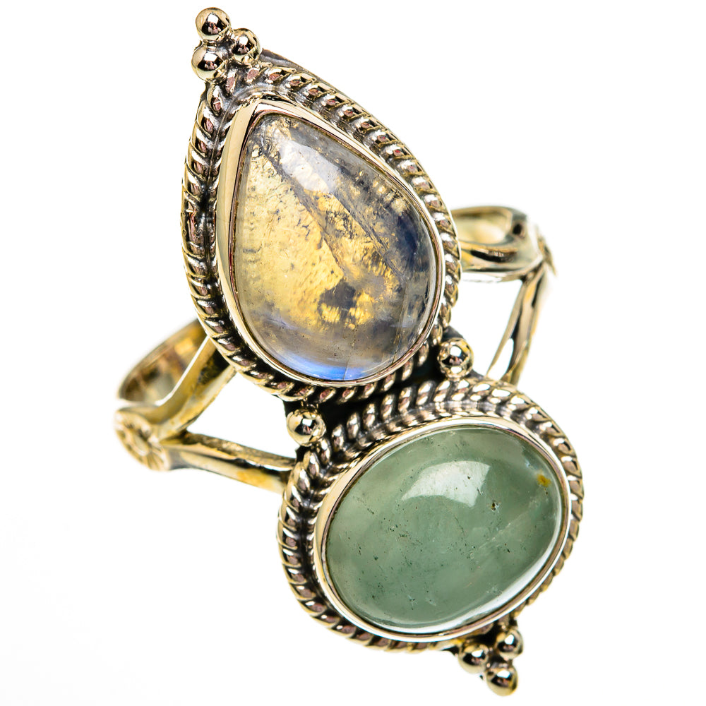 Rainbow Moonstone Rings handcrafted by Ana Silver Co - RING78464