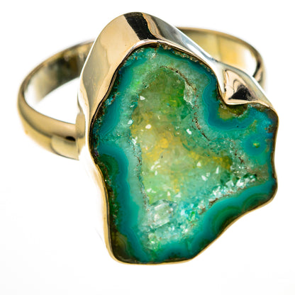 Green Geode Slice Rings handcrafted by Ana Silver Co - RING78472