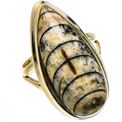 Orthoceras Fossil Rings handcrafted by Ana Silver Co - RING78531
