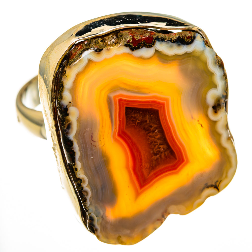 Red Geode Slice Rings handcrafted by Ana Silver Co - RING78554
