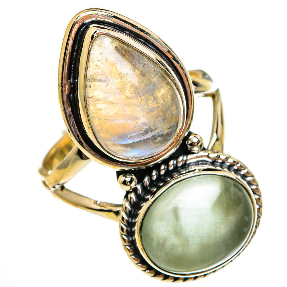 Rainbow Moonstone Rings handcrafted by Ana Silver Co - RING78571