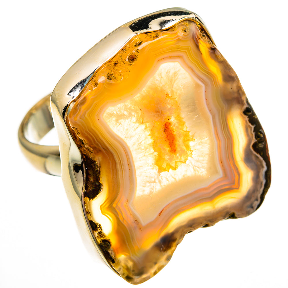 Orange Geode Slice Rings handcrafted by Ana Silver Co - RING78579