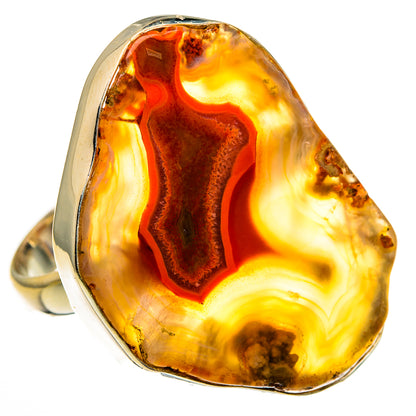 Orange Geode Slice Rings handcrafted by Ana Silver Co - RING78580