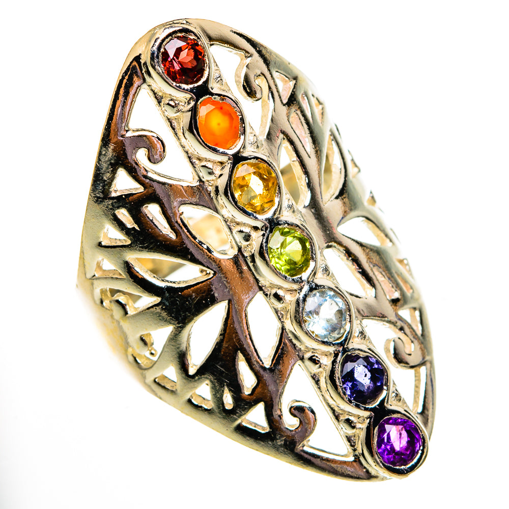 Multi-Stone Chakra Rings handcrafted by Ana Silver Co - RING78616