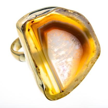 Yellow Geode Slice Rings handcrafted by Ana Silver Co - RING78686