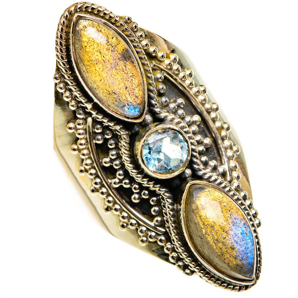 Labradorite Rings handcrafted by Ana Silver Co - RING78745