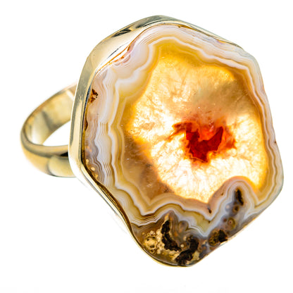 Yellow Geode Slice Rings handcrafted by Ana Silver Co - RING78756