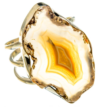 Yellow Geode Slice Rings handcrafted by Ana Silver Co - RING78758