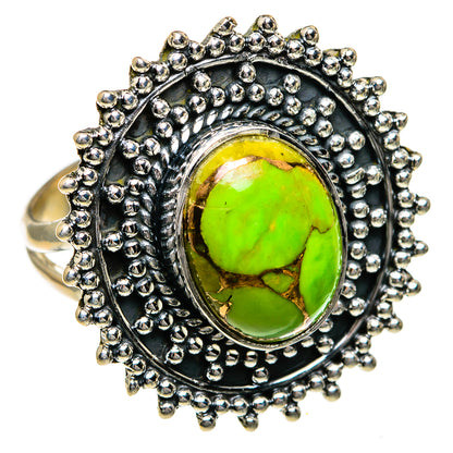 Green Copper Composite Turquoise Rings handcrafted by Ana Silver Co - RING78773