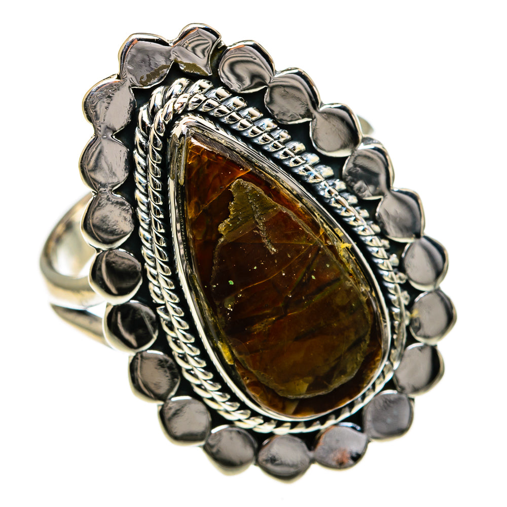 Ammonite Fossil Rings handcrafted by Ana Silver Co - RING78783