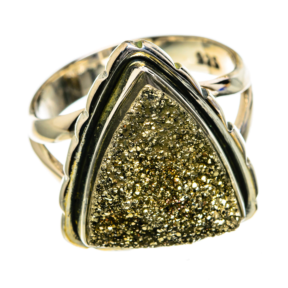 Spectro Pyrite Druzy Rings handcrafted by Ana Silver Co - RING78786