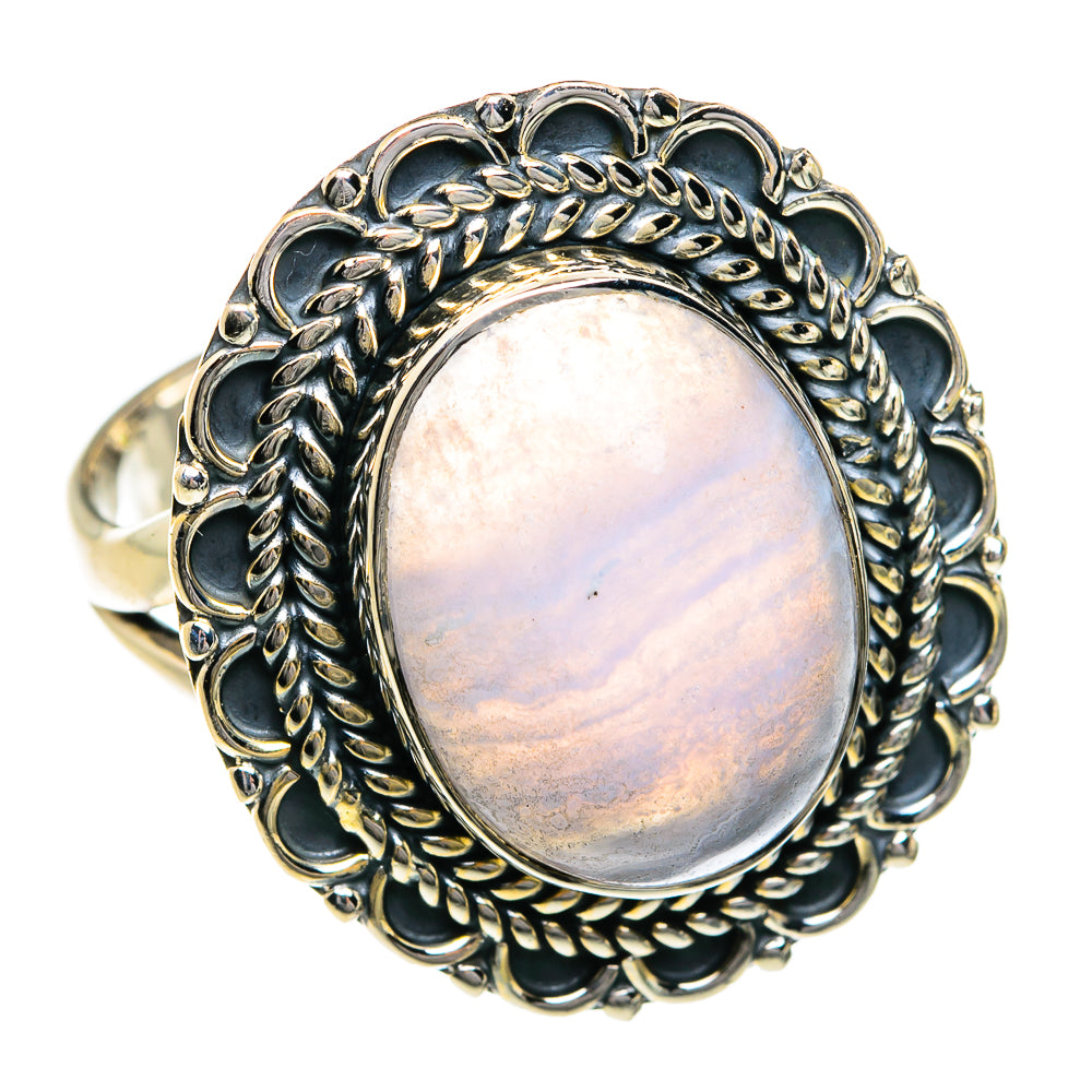 Blue Lace Agate Rings handcrafted by Ana Silver Co - RING78821