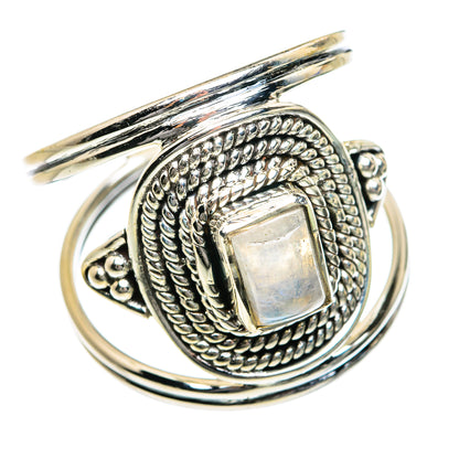 Rainbow Moonstone Rings handcrafted by Ana Silver Co - RING78822