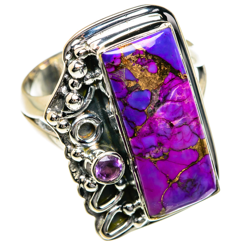 Purple Copper Composite Turquoise Rings handcrafted by Ana Silver Co - RING78849