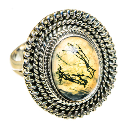 Green Moss Agate Rings handcrafted by Ana Silver Co - RING78867