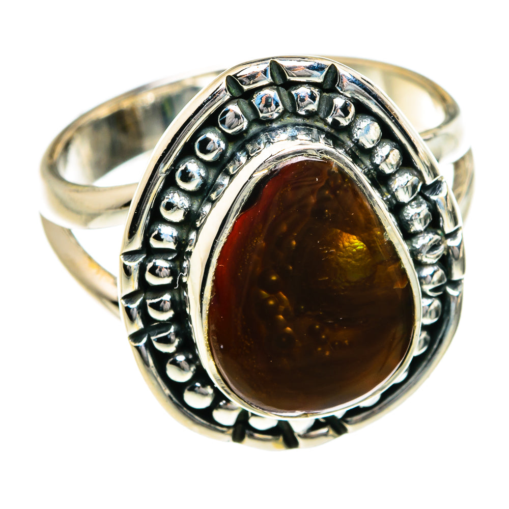 Mexican Fire Agate Rings handcrafted by Ana Silver Co - RING78895