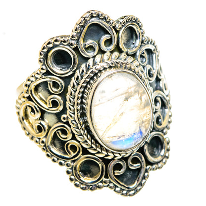 Rainbow Moonstone Rings handcrafted by Ana Silver Co - RING78905
