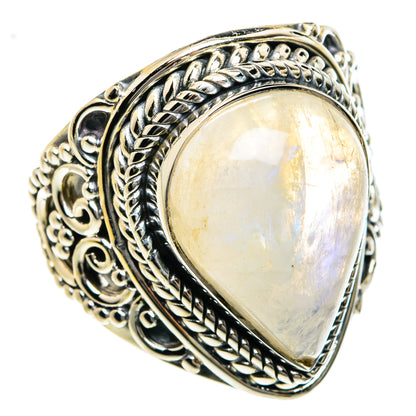 Rainbow Moonstone Rings handcrafted by Ana Silver Co - RING78931