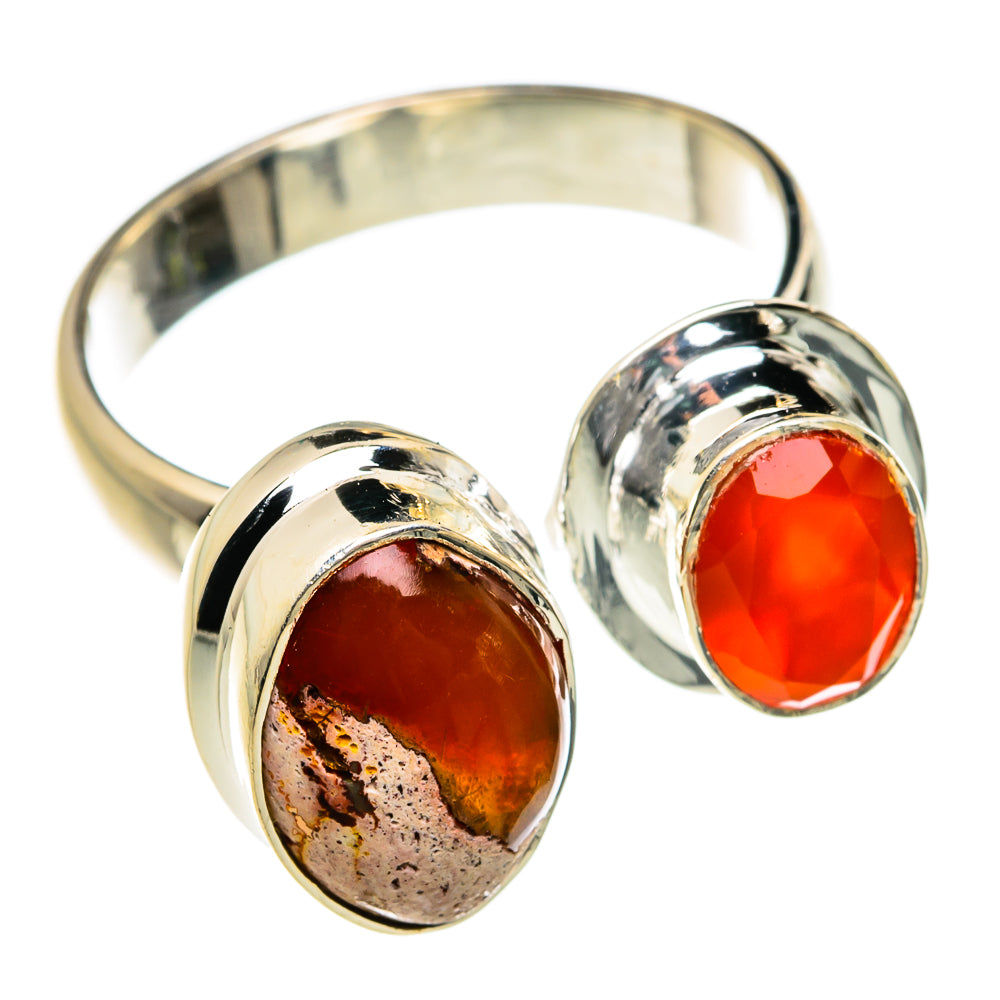 Mexican Fire Opal Rings handcrafted by Ana Silver Co - RING78936