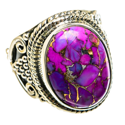 Purple Copper Composite Turquoise Rings handcrafted by Ana Silver Co - RING78954