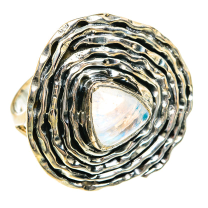 Rainbow Moonstone Rings handcrafted by Ana Silver Co - RING79005