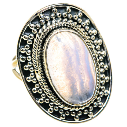 Blue Lace Agate Rings handcrafted by Ana Silver Co - RING79034