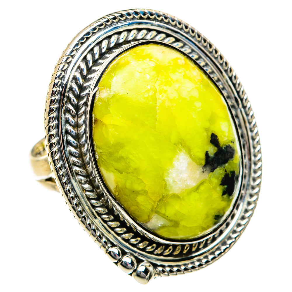 African Green Opal Rings handcrafted by Ana Silver Co - RING79039