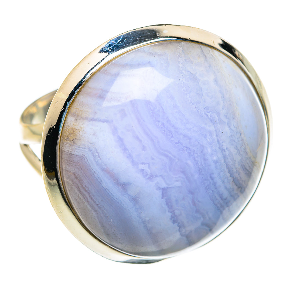 Blue Lace Agate Rings handcrafted by Ana Silver Co - RING79069