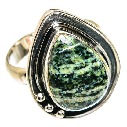 Green Moss Agate Rings handcrafted by Ana Silver Co - RING79084