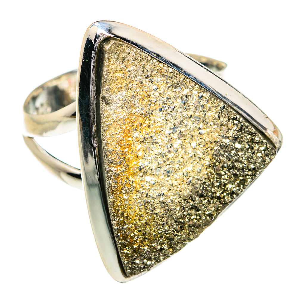 Spectro Pyrite Druzy Rings handcrafted by Ana Silver Co - RING79097