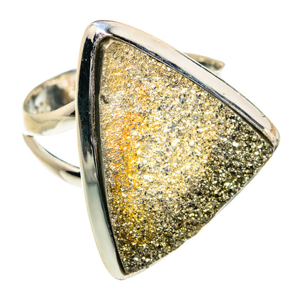 Spectro Pyrite Druzy Rings handcrafted by Ana Silver Co - RING79097