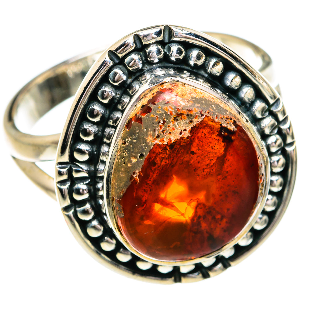 Mexican Fire Opal Rings handcrafted by Ana Silver Co - RING79104