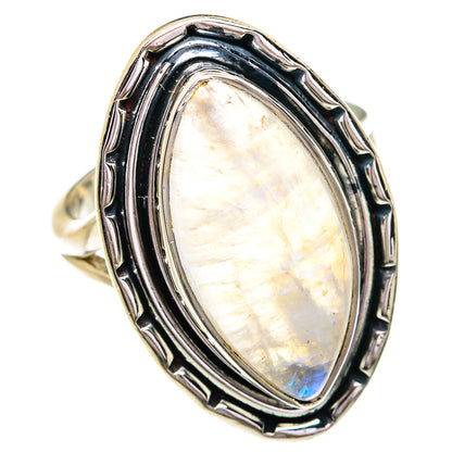 Rainbow Moonstone Rings handcrafted by Ana Silver Co - RING79134