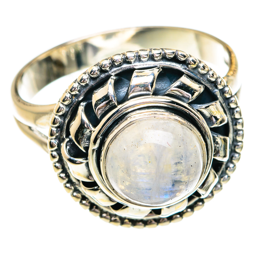 Rainbow Moonstone Rings handcrafted by Ana Silver Co - RING79163