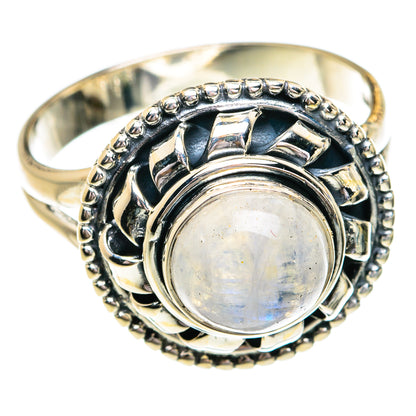 Rainbow Moonstone Rings handcrafted by Ana Silver Co - RING79163