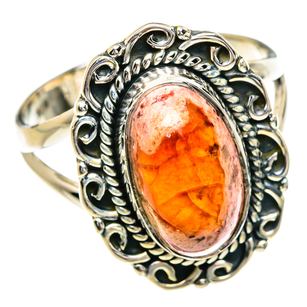 Mexican Fire Opal Rings handcrafted by Ana Silver Co - RING79166