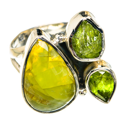 African Green Opal Rings handcrafted by Ana Silver Co - RING79177